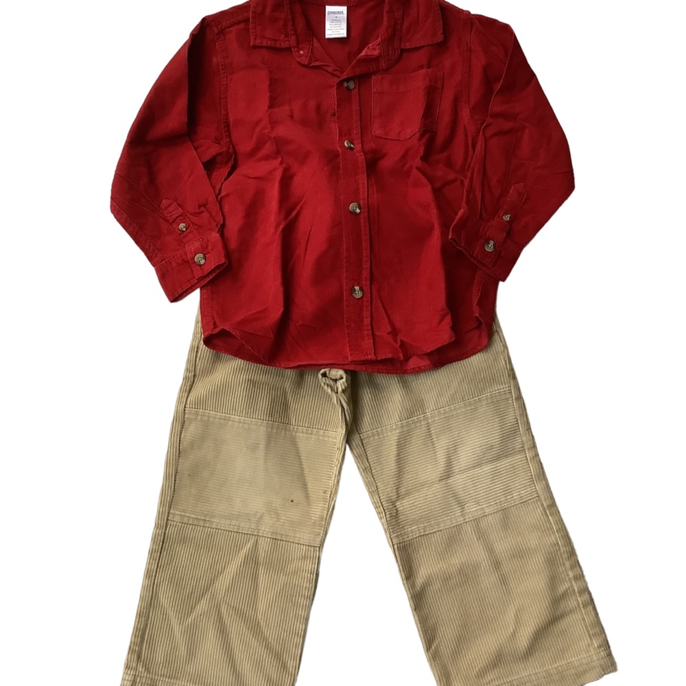Gymboree 2 piece corduroy shirt and pants set. Size 4.